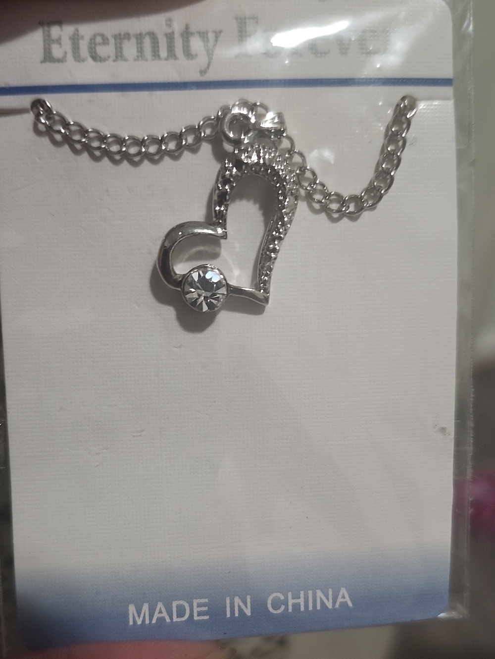 Silver Sparkling Heart Necklace